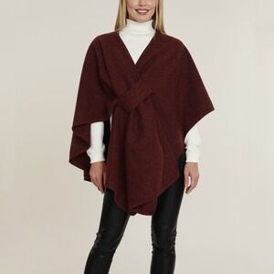 NWT Dolce Cabo Knit Shawl Wrap Wine One Size New